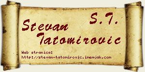 Stevan Tatomirović vizit kartica
